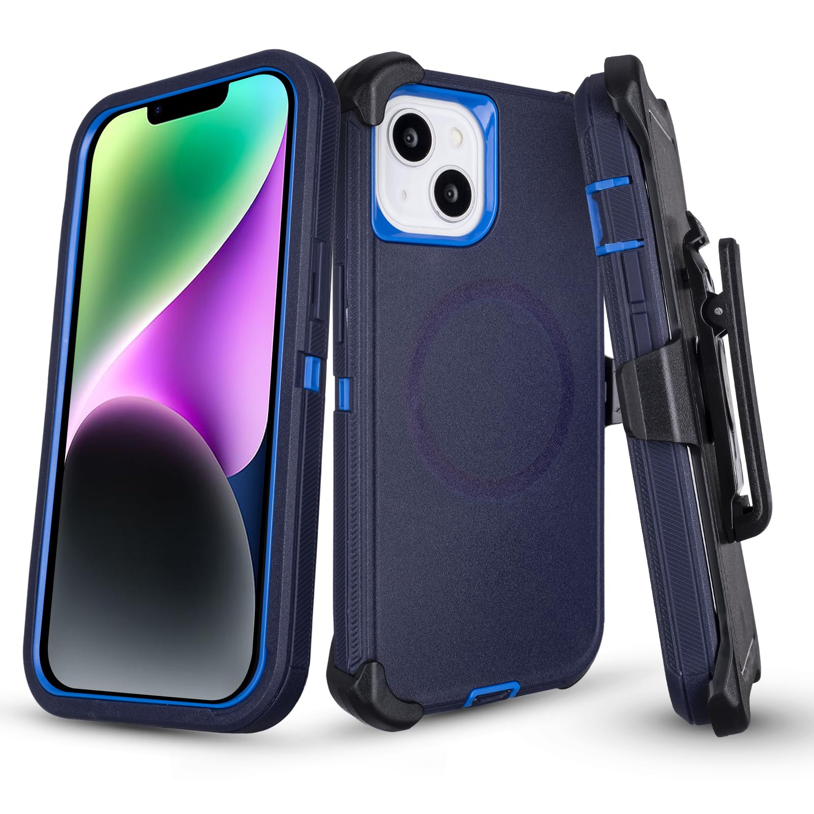 for iPhone 14 Case with Belt Clip for Work Outdoor, Compatible with MagSafe | Defender fo…