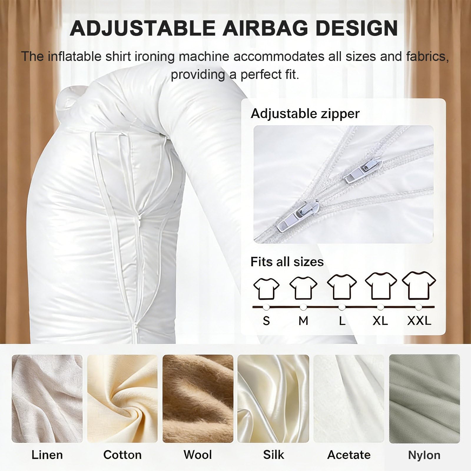 Ferro Stiro ad Aria Calda Automatici Stira Camicie Gonfiabile Automatico Asciugatrice per Vestiti e Dispositivo Antirughe per Camicie per Abbigliamento Scarpe, 360° Asciugatura Set-B