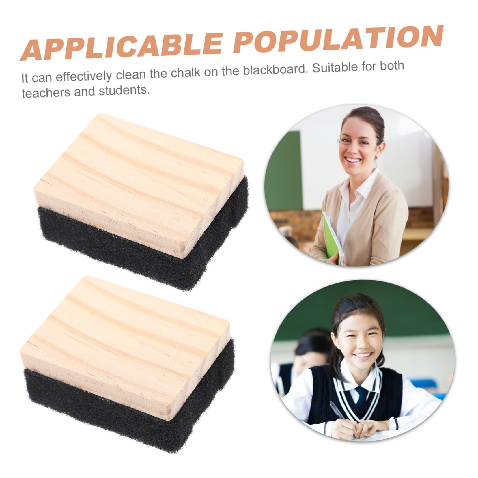 KICHOUSE 12pcs Wooden Blackboard Eraser Set Mini Erasers Bulk for Classroom Whiteboard Dry Erase Board