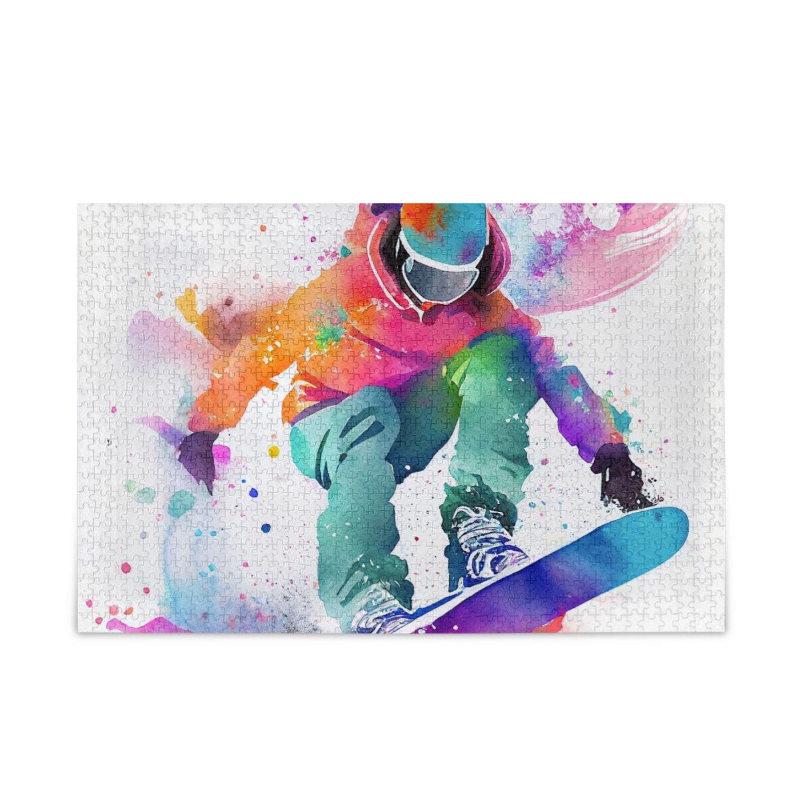Amazon.com: ZENWAWA Snowboarding Jigsaw Puzzle, Paper Wood
