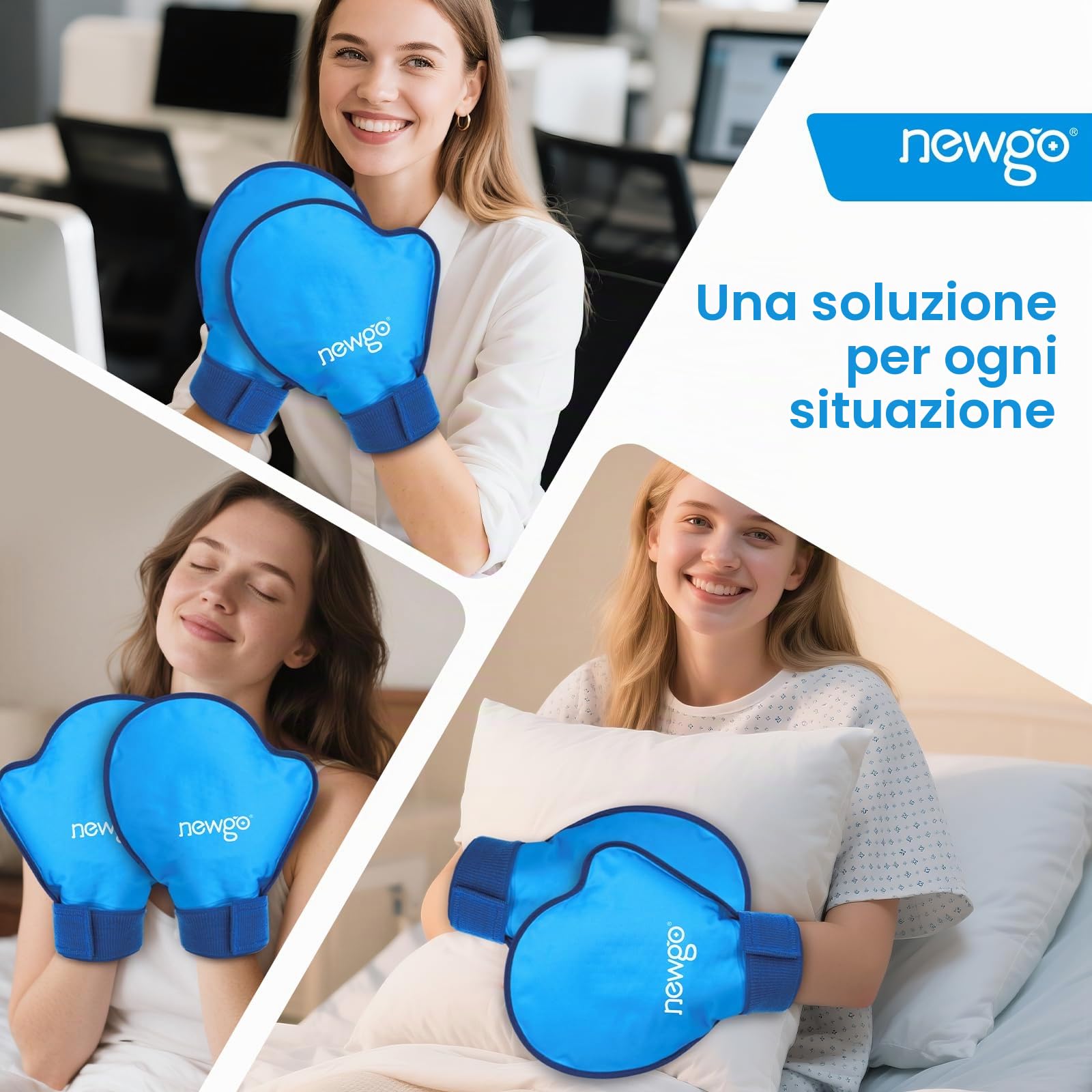 NEWGO Guanti Refrigeranti per Chemioterapia, guanti in gel, cuscinetti refrigeranti freddi e caldi per polso, mani, dita e reumatismi