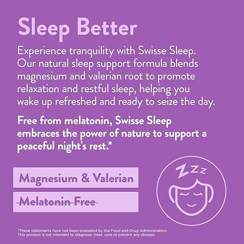 Miniatura 5 de Swisse Cápsulas de raíz de valeriana para dormir | Extracto de raíz de valeriana + magnesio + regaliz + lúpulo | Suplemento herbario para dormir sin