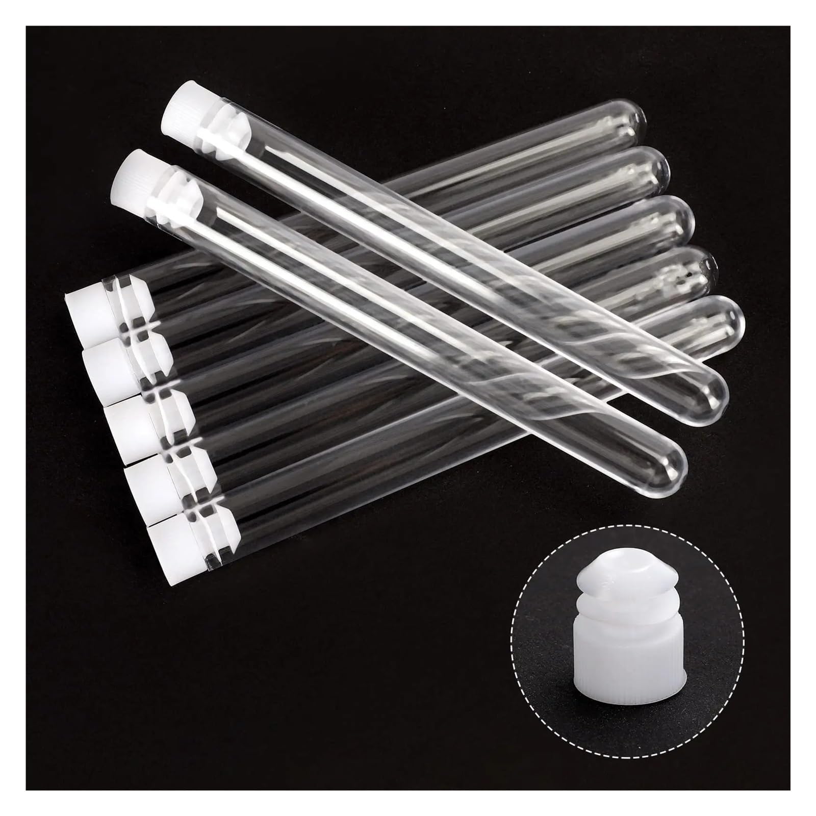 Provette In Plastica Da 25 Ml 16x150 Mm Con Tappi Provette Trasparenti For Laboratori, Università, Scuole, Esperimenti Scientifici (30 Pezzi)