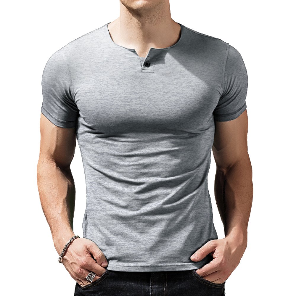 muscle henley shirt