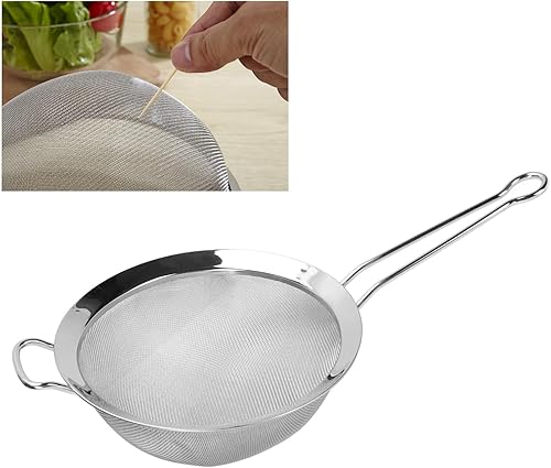 Miniatura 3 de Colador de malla de acero inoxidable 316, colador de tamiz de alambre grande, colador de acero para alimentos con mango resistente para pasta,