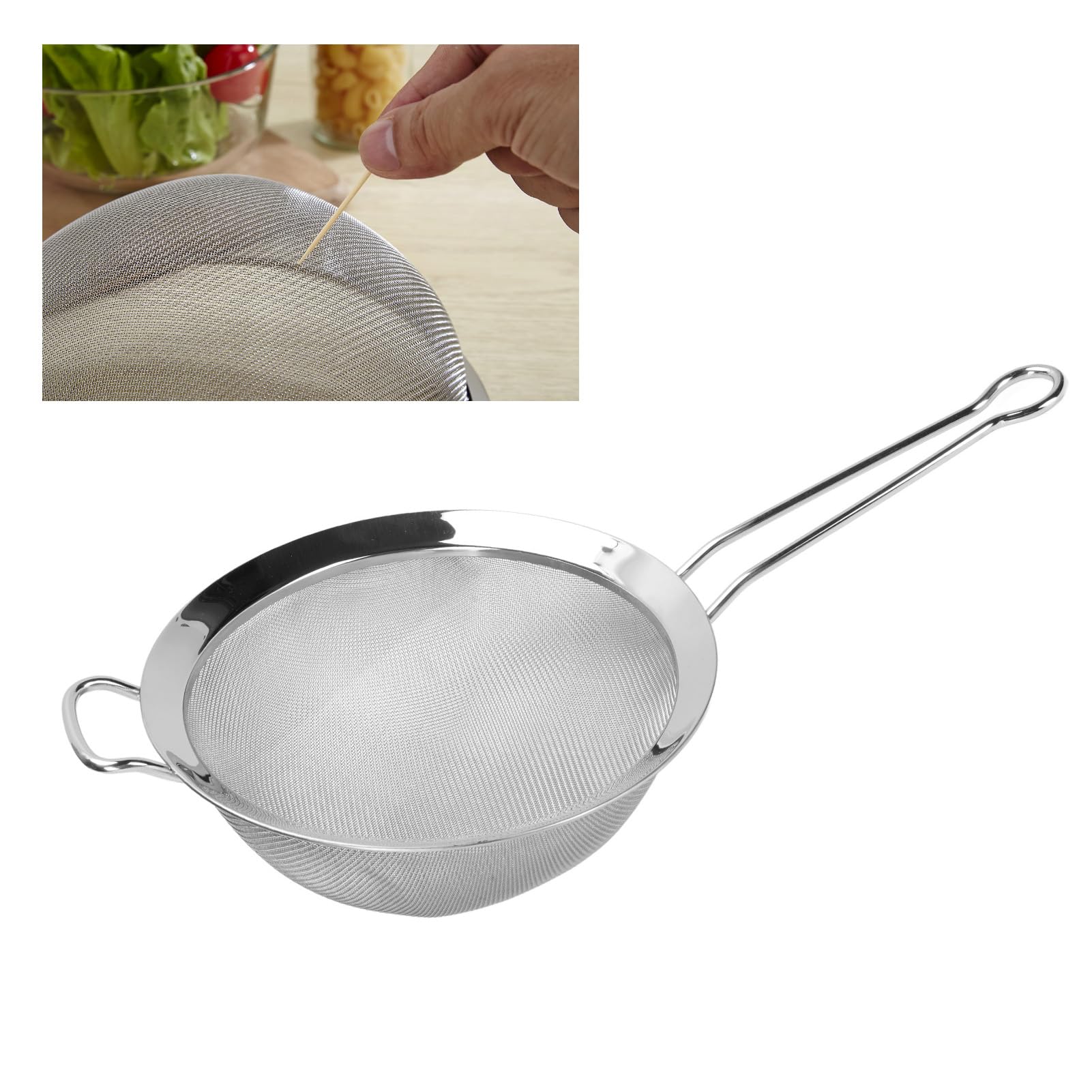 Walfos Set di colini e setaccio a maglia fine, in acciaio inox di alta qualità, con