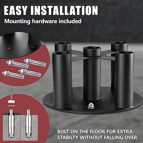 Miniatura 5 de Soporte de almacenamiento para mancuernas, soporte vertical resistente para gimnasio doméstico y comercial, compatible con barras olímpicas de 2