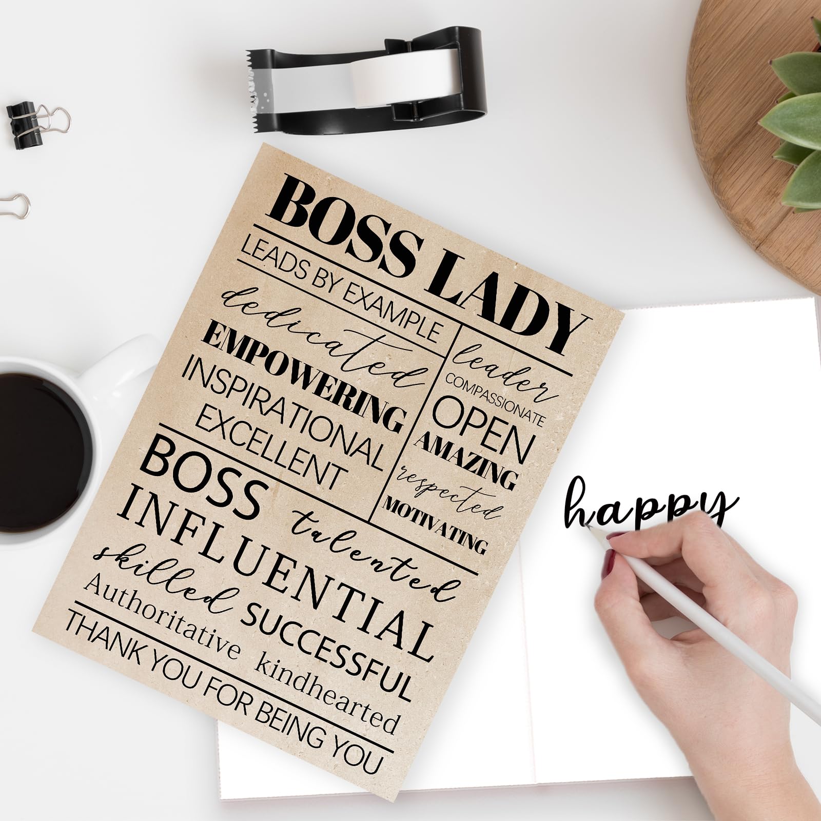 Qiliji Retro Boss Geburtstagskarte – Jumbo Format Mit Goldenem Umschlag – Lustig Für Männer & Frauen