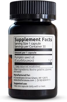 Sanhelios Curbita Bladder Caps Pumpkin Seed Oil 1,000mg - Healthy Bladder Function Support Supplement for Men & Women - Non-GMO, Sugar-Free, Preservative-Free, Gluten-Free - 30 Capsules - 1 Pack