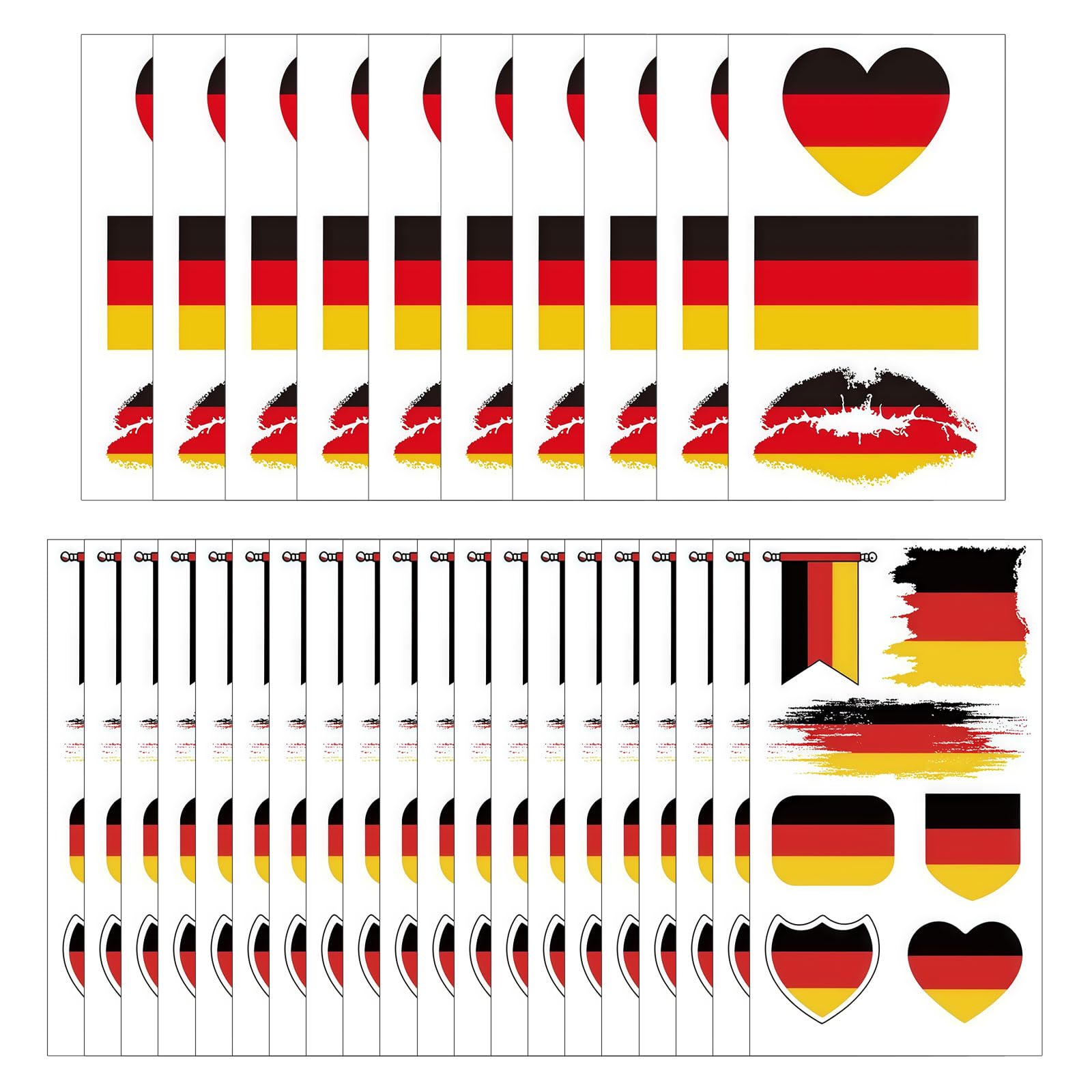 Articles de Supporter, 30 pièces Autocollants et Tatouages Allemagne, Autocollants Casque Football 2026 pour Hommes et Femmes