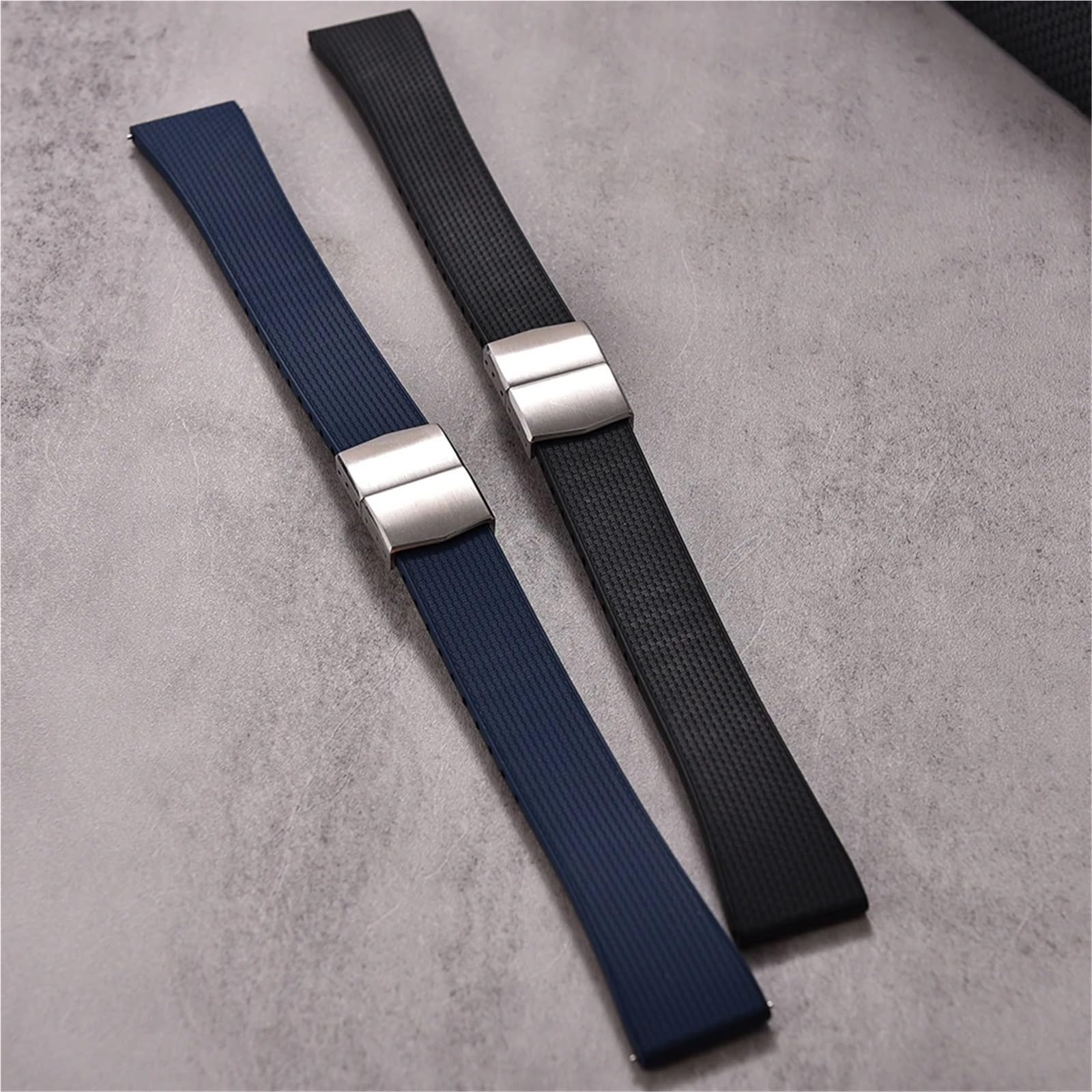 Generico Bracelet à boucle bicolore: caoutchouc tressé, dégagement rapide 20 mm