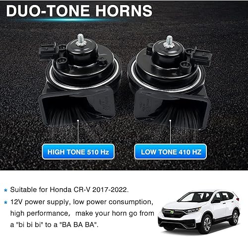 Miniatura 5 de Autorder Ajuste personalizado para cuerno de caracol de 12 V 2017-2022 Honda CRV CR-V, accesorios de bocina de caracol de doble tono, kit de