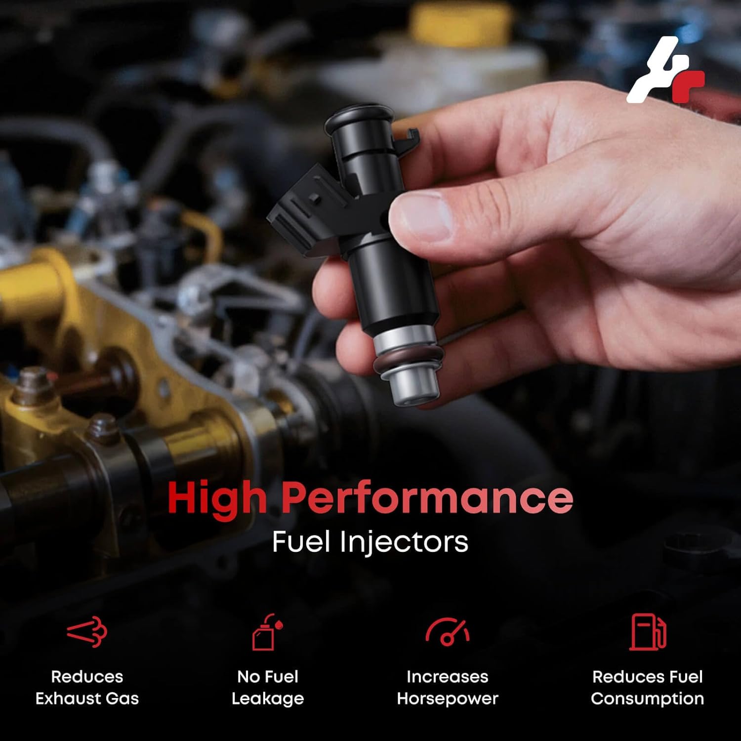 Fuel Injectors Set of 6, Compatible with Honda Accord 2003-2007, Pilot 2005-2011, Odyssey 2005-2017, Ridgeline 2006-2014, Acura MDX TL, Saturn Vue-V6 3.0L 3.2L 3.5L, Replace 8001492N