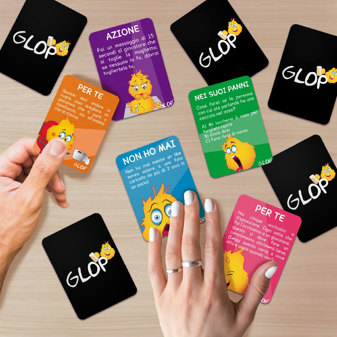 GLOP 400 Carte, Probabilmente i Migliori Giochi da Tavolo Adulti, Giochi per Bere in Italiano, Giochi di società per Feste, Regali Divertenti, Bevi Responsabilmente.