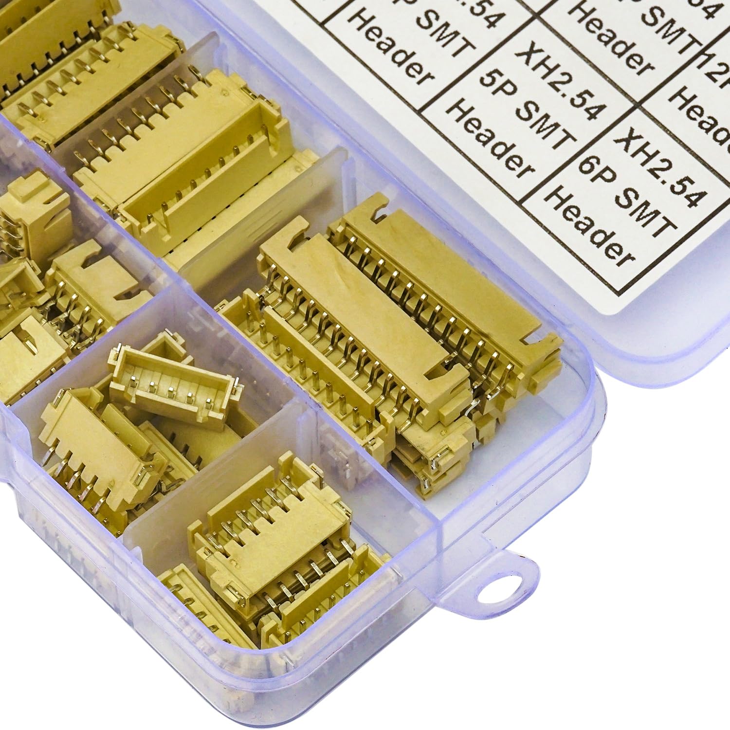 JST-Steckverbinder-Set, XH2,5 SMT-Header JST 2,54 mm Pitch IC-Buchsenstecker-Adapter, JST-Anschluss-Set, 69 Stück, JST-XH 2/3/4/5/6/7/8/9/10/12-poliger SMT-Header rechtwinkliger Header (XH2.5