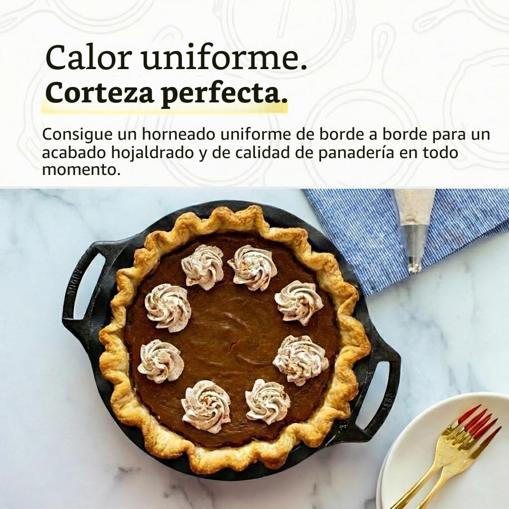 Lodge Molde de hierro fundido para tartas de 9 pulgadas