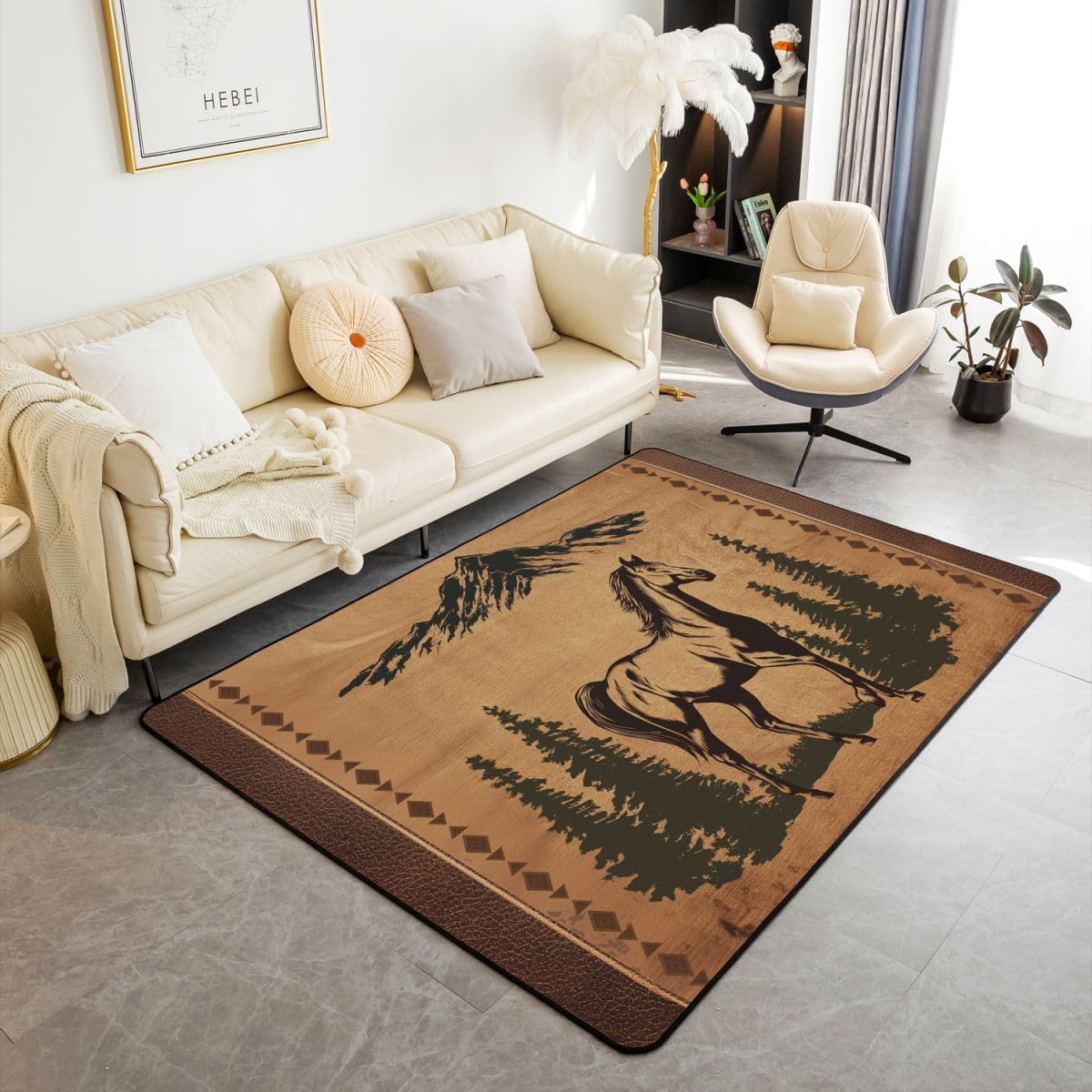 Erosebridal Firefighting Truck Area Rug 5x7, Fire Truck Rug for Kids Teens Boys, Cartoon Emergency Rescue Vehicle Carpet for Bedside, Red Blue Fire Hydrant Roadblock Washable Accent Rug