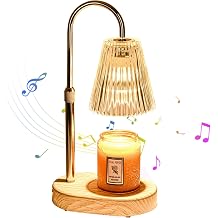 Candle Warmer Lamp with Bluetooth Speaker, Electric Candle Lamp Warmer with Timer,Dimmable Wax Melt Warmer with 2 Bulbs,Suitable for Yoga, Bathing, Parties, and Birthday Gifts