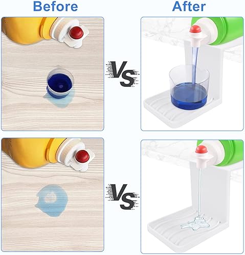 Miniatura 5 de Ochine Paquete de 2 soportes para vasos de detergente para ropa sucia, bandeja de recogedor de goteo, dispensador de jabón, dispensador de jabón,