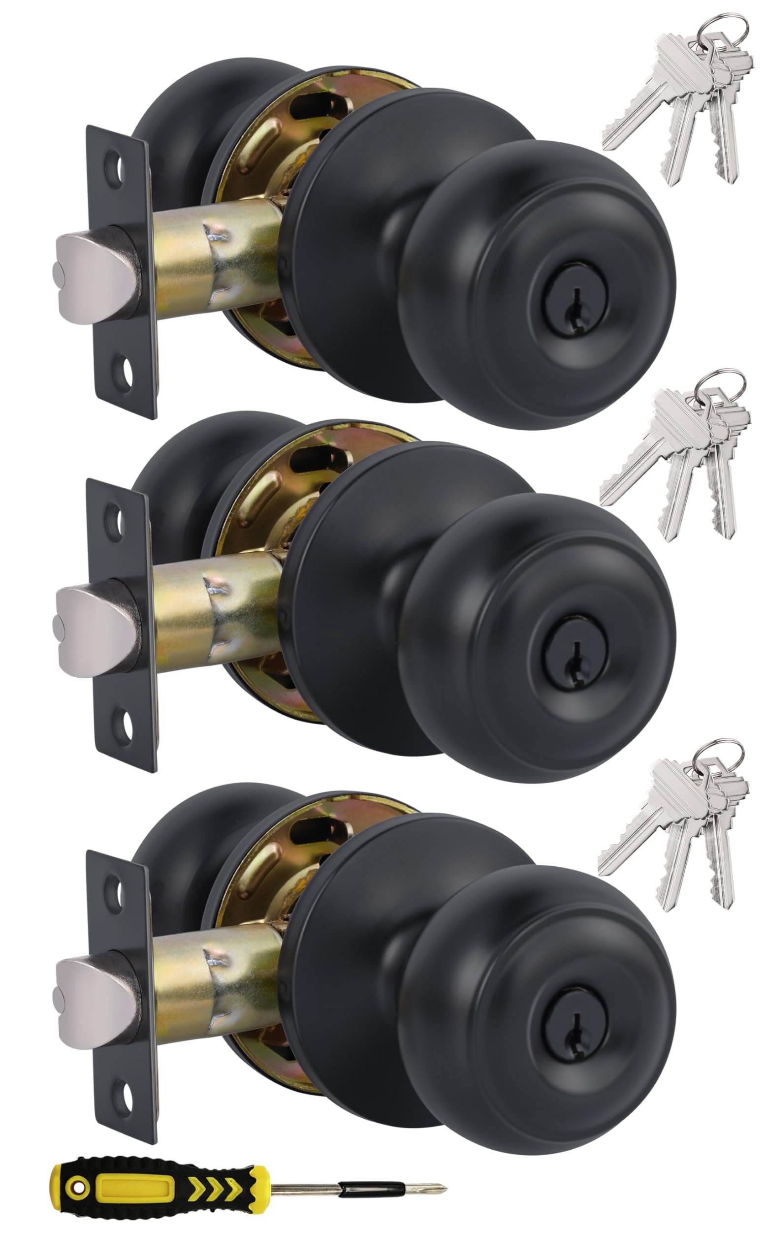 Photo 1 of Lanwandeng Keyed Entry Door Knobs (3 Pack)