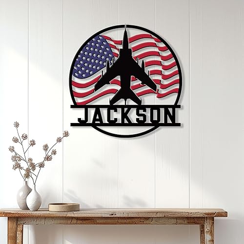 Miniatura 3 de Letrero de metal de piloto personalizado, decoración de pared con nombre personalizado para porche, valla, patio, oficina o dormitorio, regalo único