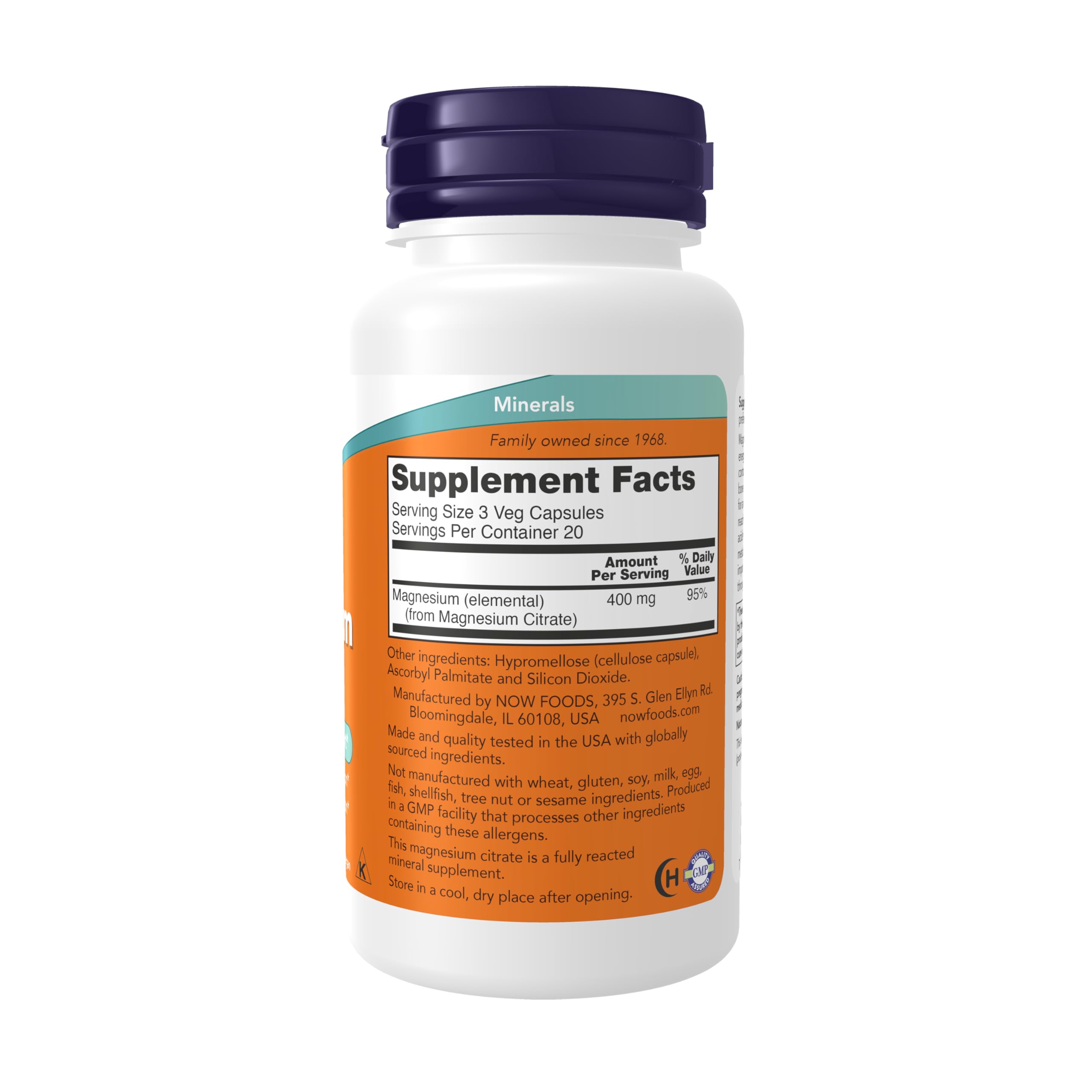 Now Supplements, Magnesium Citrate, Enzyme Function*, 60 Veg Caps — Amazon image 2