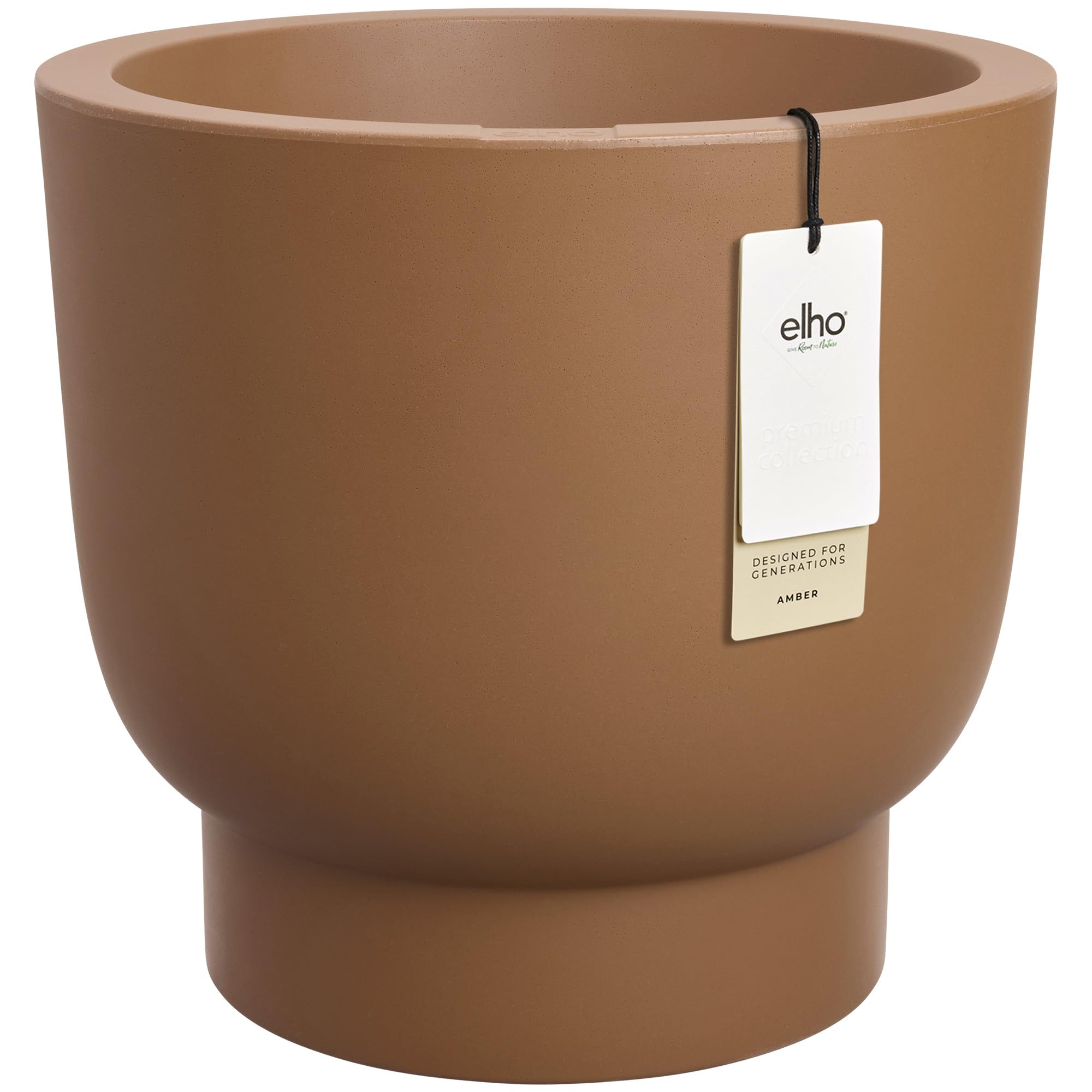 Elho Caramel Amber Grail 30 - Plant Pot For Indoor & Outdoor - 100% Recycled Plastic - Ø 29.5 X H 28.3 Cm - Brown