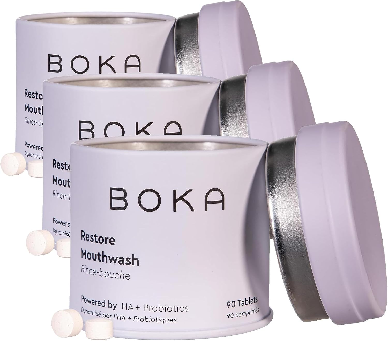 Boka Mouthwash Tablets with Hydroxyapatite - Refreshes Breath - Fluoride Free & Alcohol Free - Travel Size Mouthwash Chewable Tablets - (90 Pcs, Citrus Mint) (Pack of 2) image 5