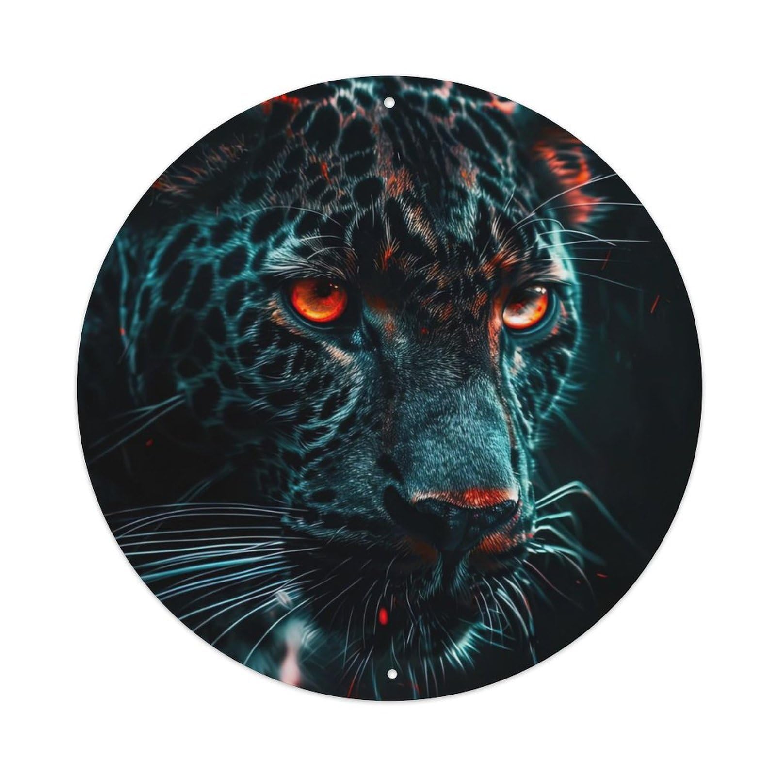 Animal Artwork Leopard in The Darkness Metal Tin Sign