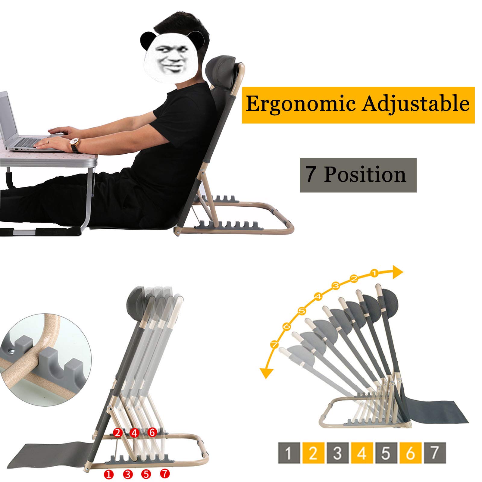 TEmkIn Respaldo reclinable para el Cuidado de la Salud para Ancianos postrados en Cama y Enfermos Marco de Respaldo Plegable Ángulo Ajustable ergonómico, 50x50x72cm