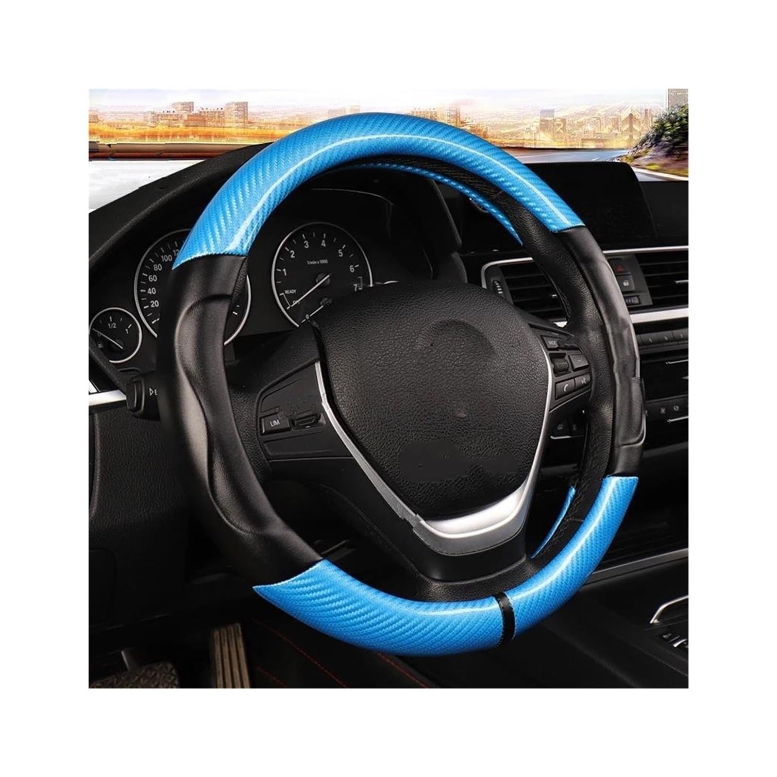 QWORK Lenkradbezug Universal - Rutschfeste Lenkradhülle 37-38cm