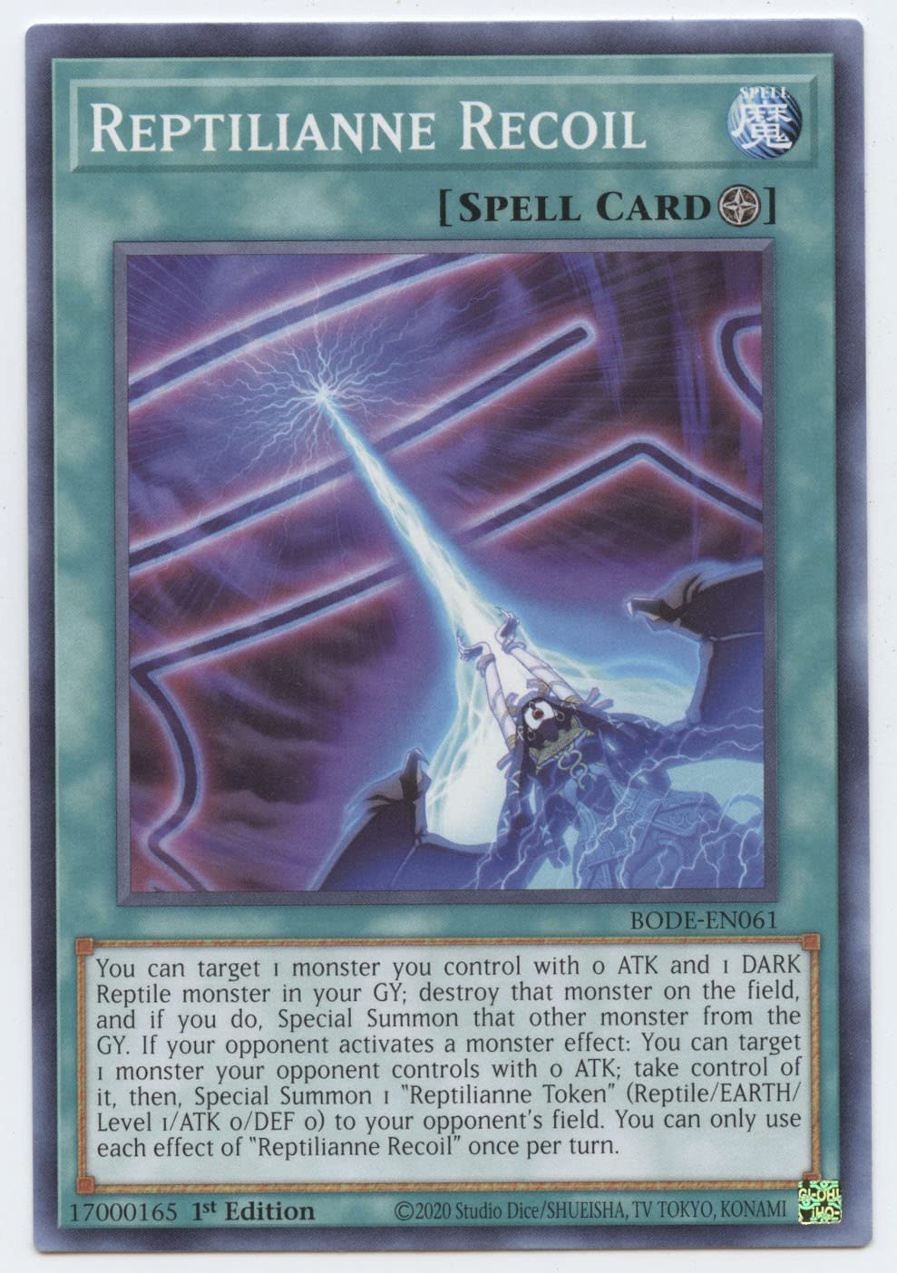 Yu-Gi-Oh! Reptilianne Recoil Card - BODE-EN061 Common 1st Edition From Burst Of Destiny