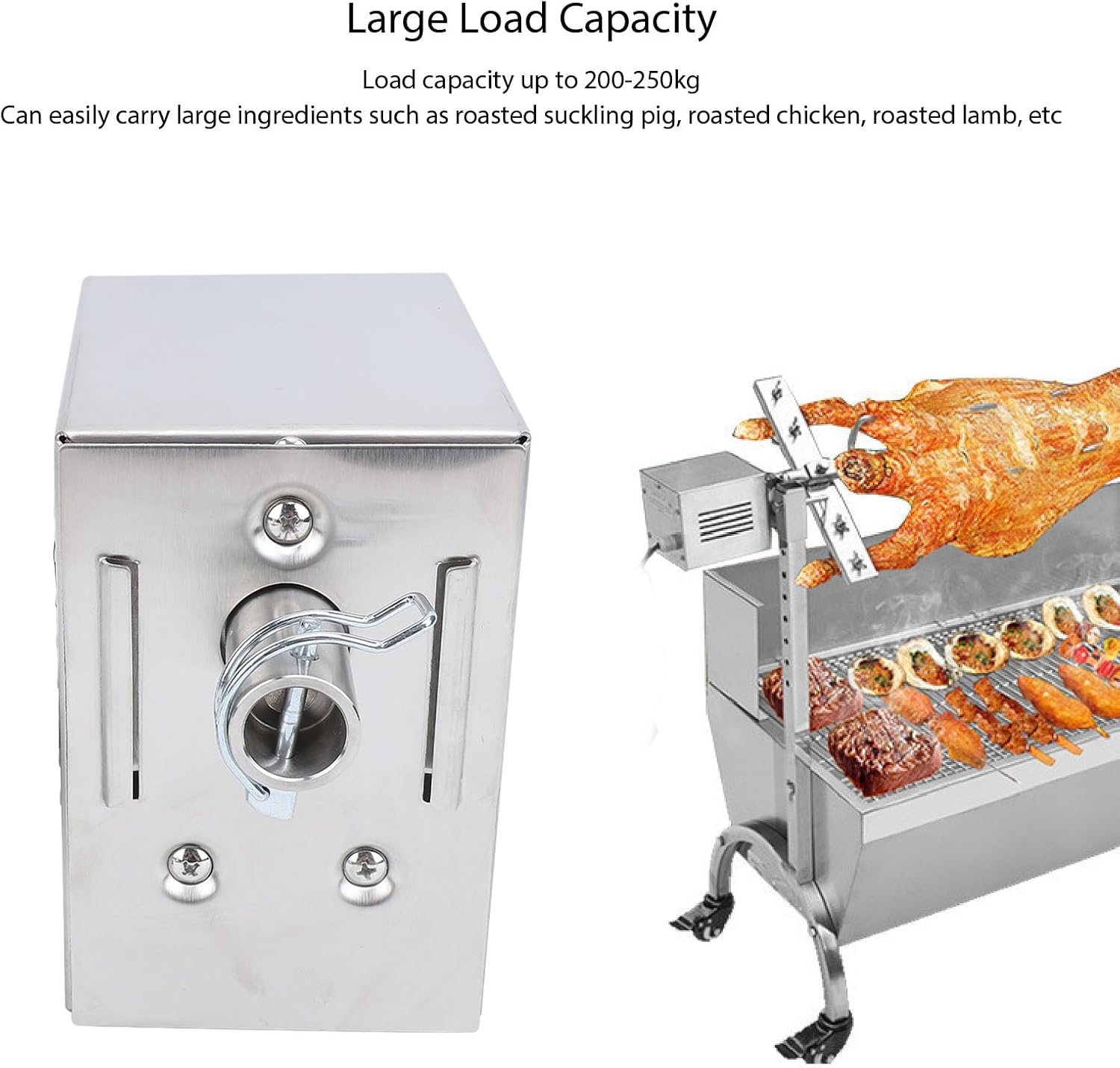 Yosoo Electric Rotisserie Motor, Stainless Steel 45W Grill Electric Rotisserie Motor for Pig Goat Chicken Roaster BBQ 45W Grill Motor Grill Electric Replacement Rotisserie Motor Grill Rotisseries