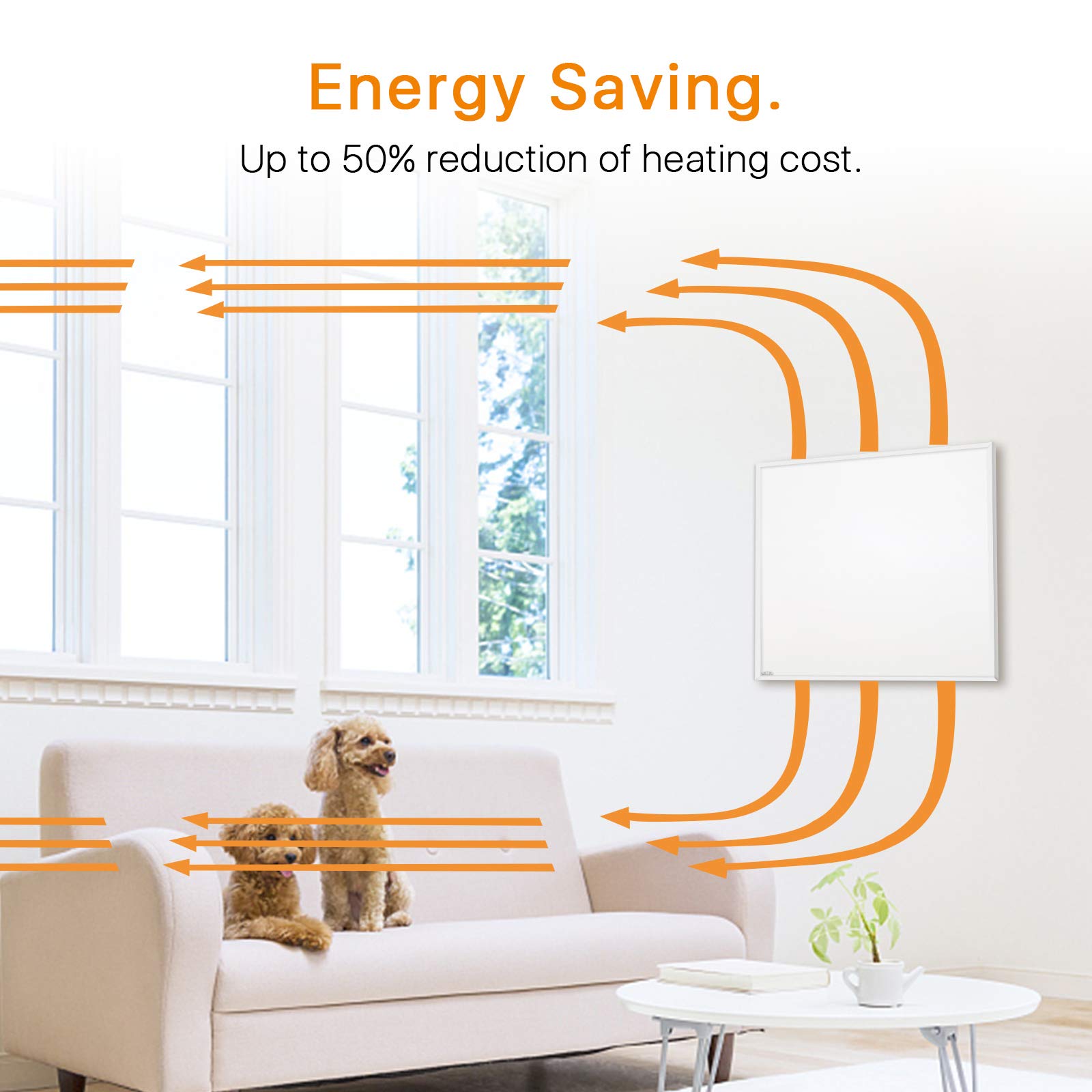 Amazon.com: Wall Mount Space Heater Panel-500 Watt Convection Heater-Ideal  for 150 Sq Ft Room-120V Electric Heater-Overheat Protection, 24 x 27.95x  1.18 inches (DL-500) : Home u0026 Kitchen