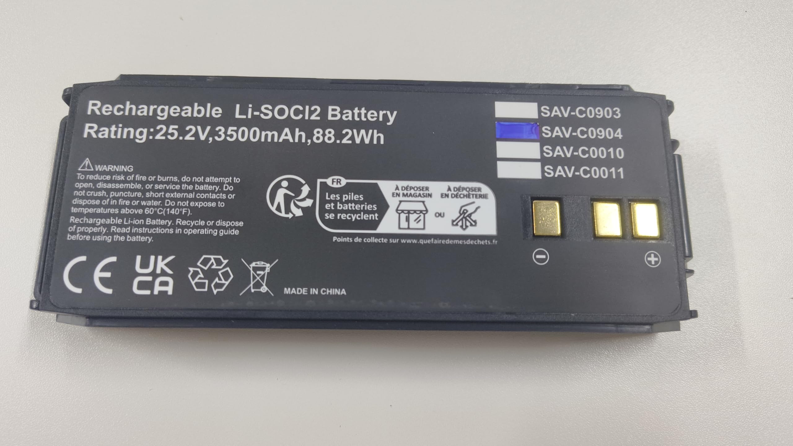 SaverOne - Batteria defibrillatrice 25,2 V, capacità 3500 mAh