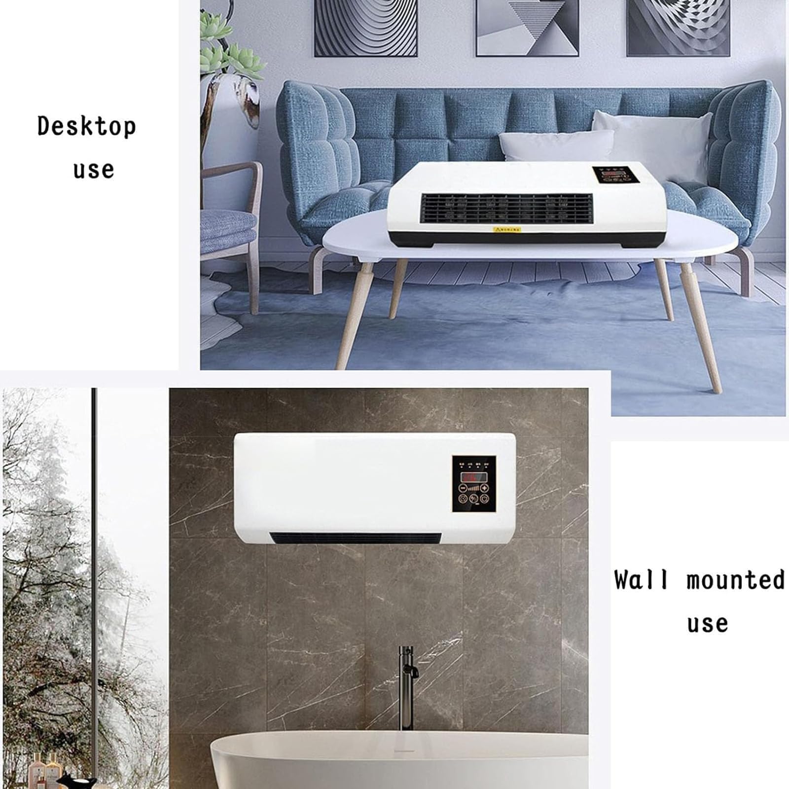 Climatiseur Portable 2000 W pour Tente, Chambre, Salon, Bureau - Température réglable (Chaud/Froid) avec télécommande, minuterie 8 Heures - Unité de climatisation Murale