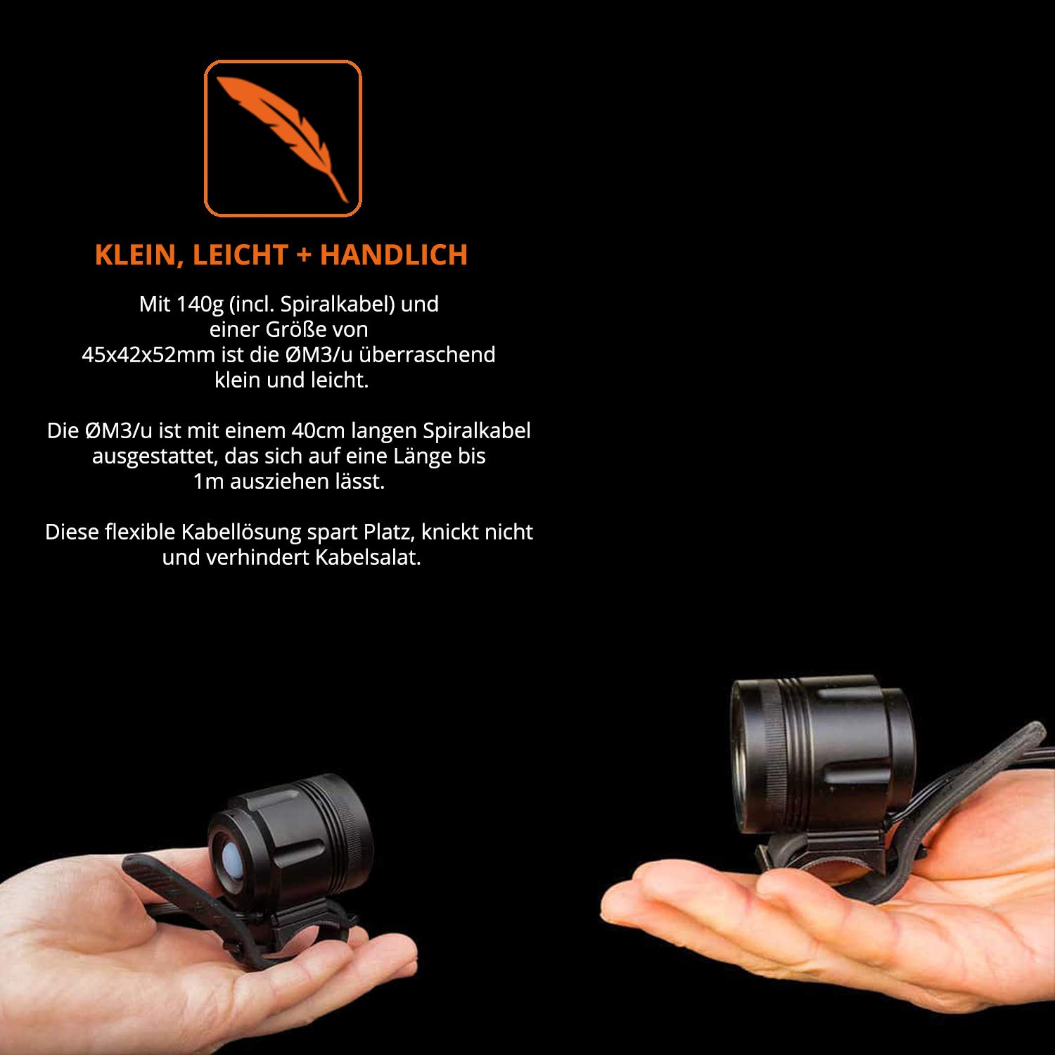 USB Helmlampe Stirnlampe Sport und Freizeitlampe mit 950 Lumen | 4 Leuchtmodi | kann mit allen 5V Powerbanks mit einem Output von 2A betrieben werden