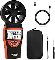 GOYERRNES GR-8808 Handheld Anemometer: Wind Speed, Temp, Humidity & CFM Meter, Rechargeable for HVAC, Drones, Sailing, Shooting
