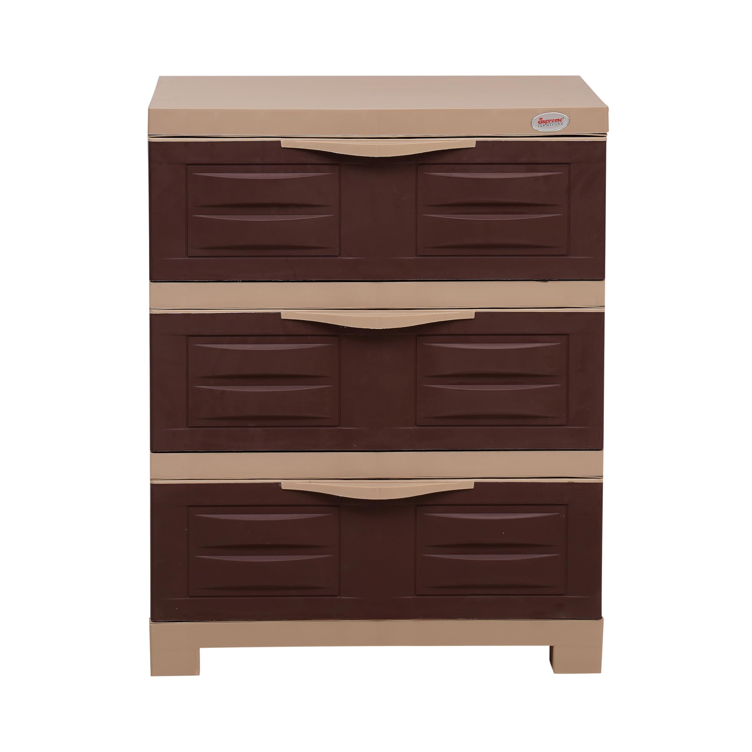 Supreme Furniture Fusion DR 03 Multipurpose with 3 Layer Drawer Made by 100% Virgin Plastic Chester for Home, Living Room and Kids(Small Size, Globus Brown/Dark Beige)(Assembly:-Do It Yourself)-picture-11
