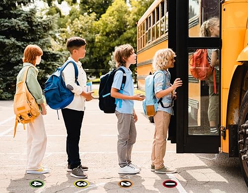 Miniatura 6 de WhatSign Lugares de alineación para el suelo del aula, 36 unidades de números de suelo para el aula, calcomanías de números para el regreso a la