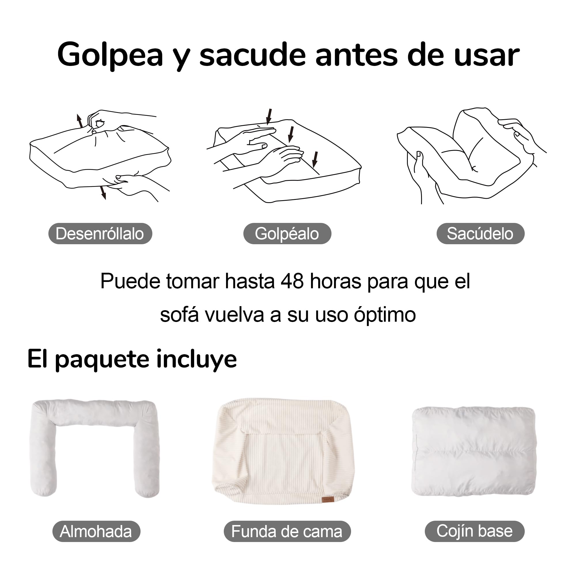 FUKUMARU Cama para Gatos, Sofá Cómodo de Terciopelo para Gatos de Interior con Funda Desmontable y Lavable, Cama para Perros Antideslizante y de Apoyo para Perros Pequeños, 72 x 52 x 22 cm, Cream