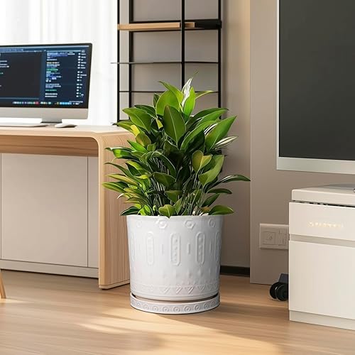 Miniatura 2 de Macetas de cerámica para plantas de 12 pulgadas, macetas grandes de cerámica para plantas de interior al aire libre, maceta moderna con agujeros de