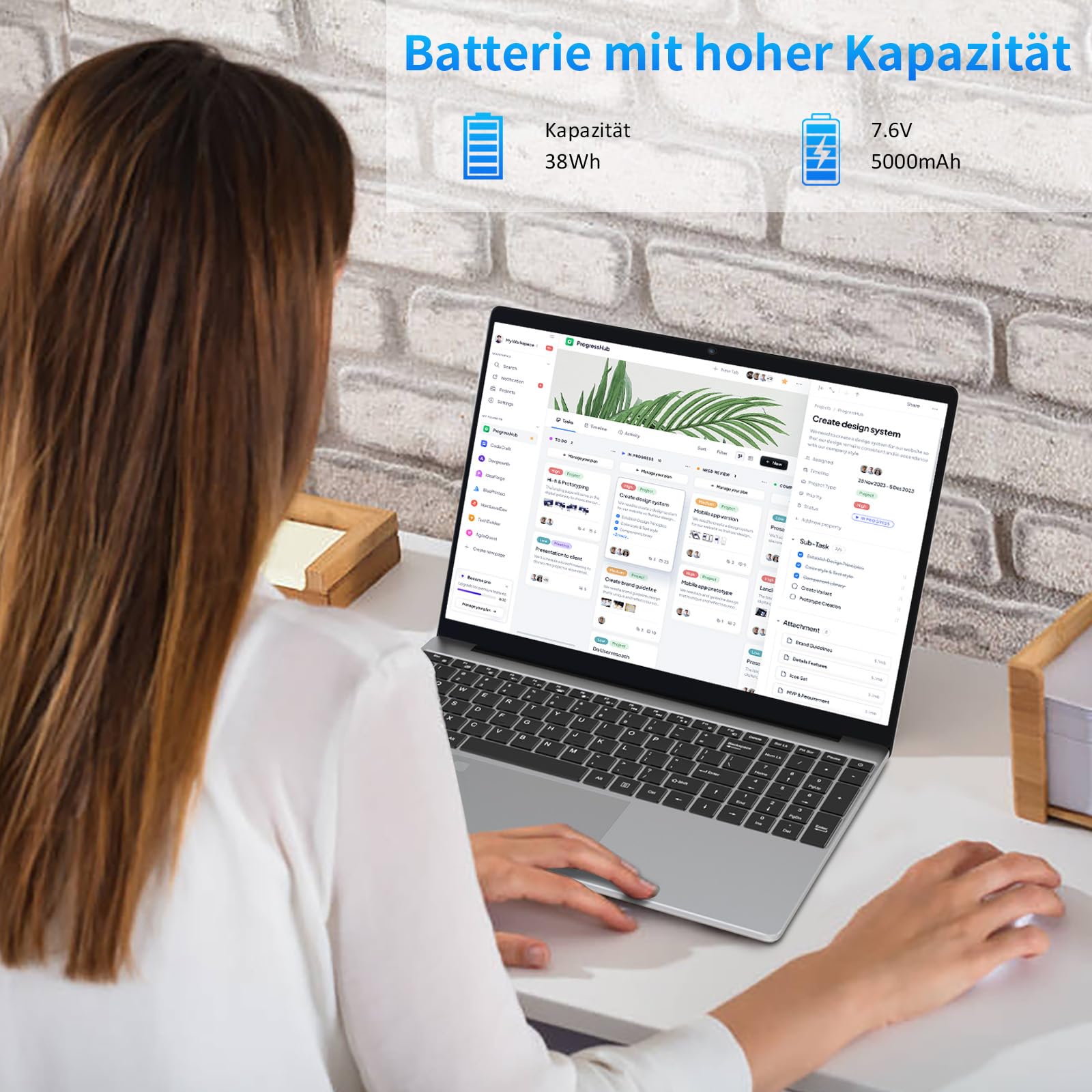 Laptop 15,6 Zoll Full HD IPS Display | Notebook mit Fingerabdruck-ID & Beleuchteter Tastatur, 8GB RAM 256GB SSD, Intel Quad-Core N5100, Schlankes Design für Business, Uni & Home Office