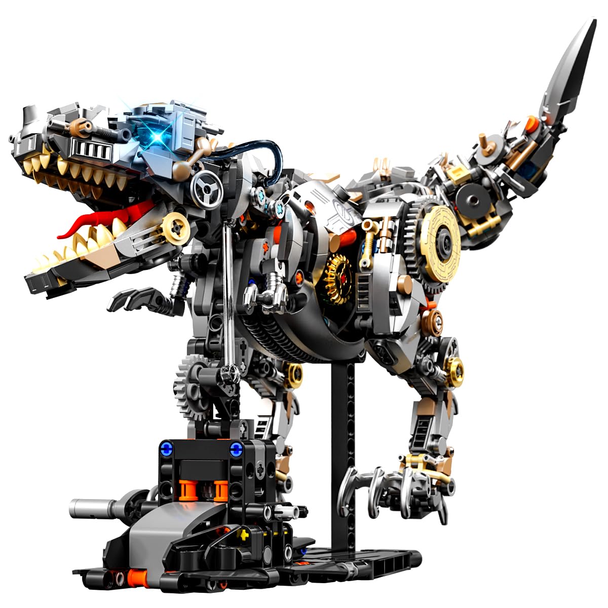 Mechanical T-Rex Building Set with Light, Compatible with LEGO Set-1268pcs