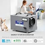BaseAire Crawlspace/Basement Déshumidificateur, 120 Pintes Déshumidificateurs commerciaux avec tuyau de drainage, contrôle intelligent de l'humidité, dégivrage automatique, énergie Star, portable, AirWerx55, 5 Nombre d'années de soutien limité