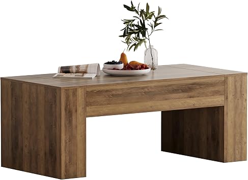 45 Wood Rectangle Coffee Table,Brown Center Table for Living Room