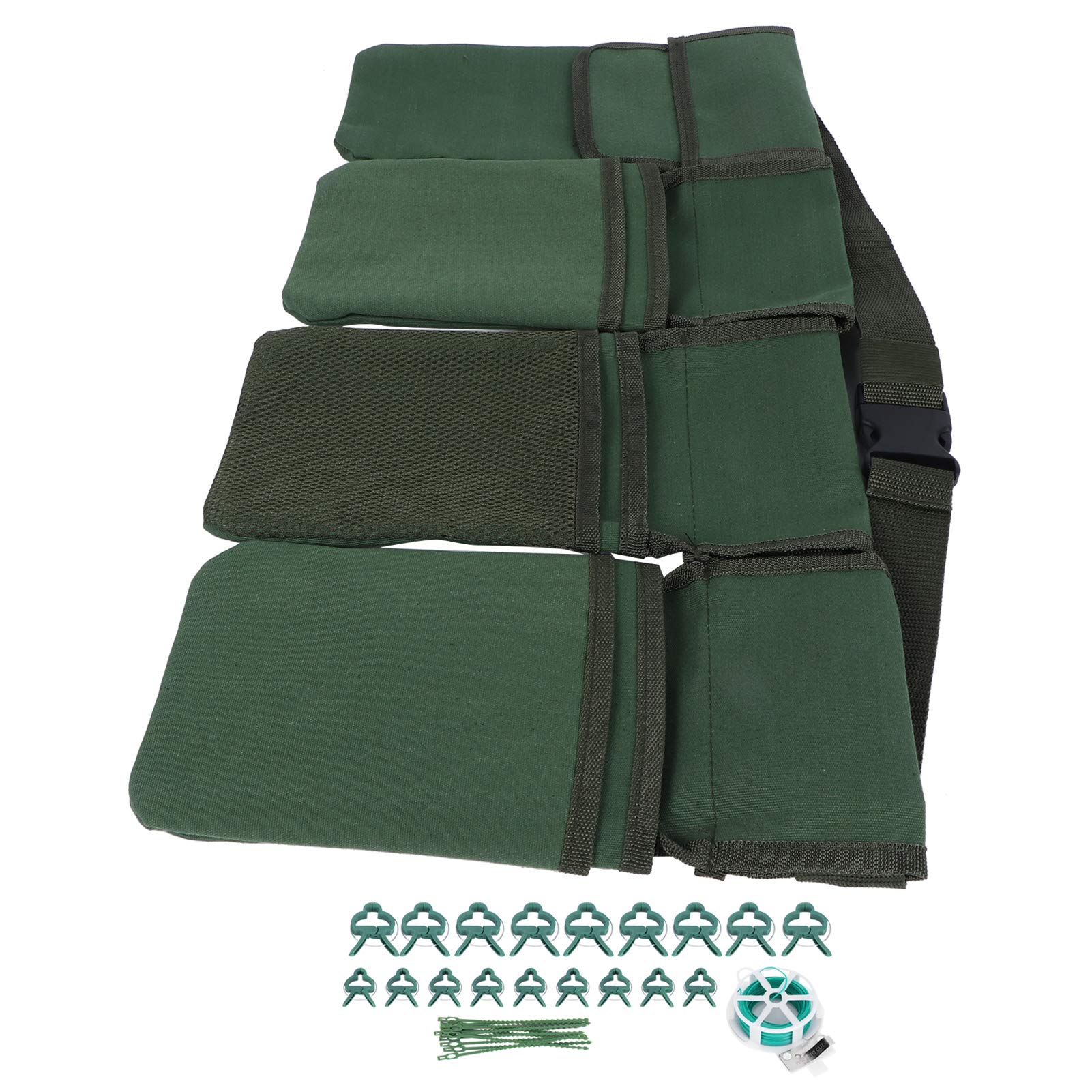 Set di attrezzi da giardinaggio, verde con clip di sostegno per piante, kit di fascette regolabili per la tutoratura di pomodori, cetrioli e piselli dolci, organizer
