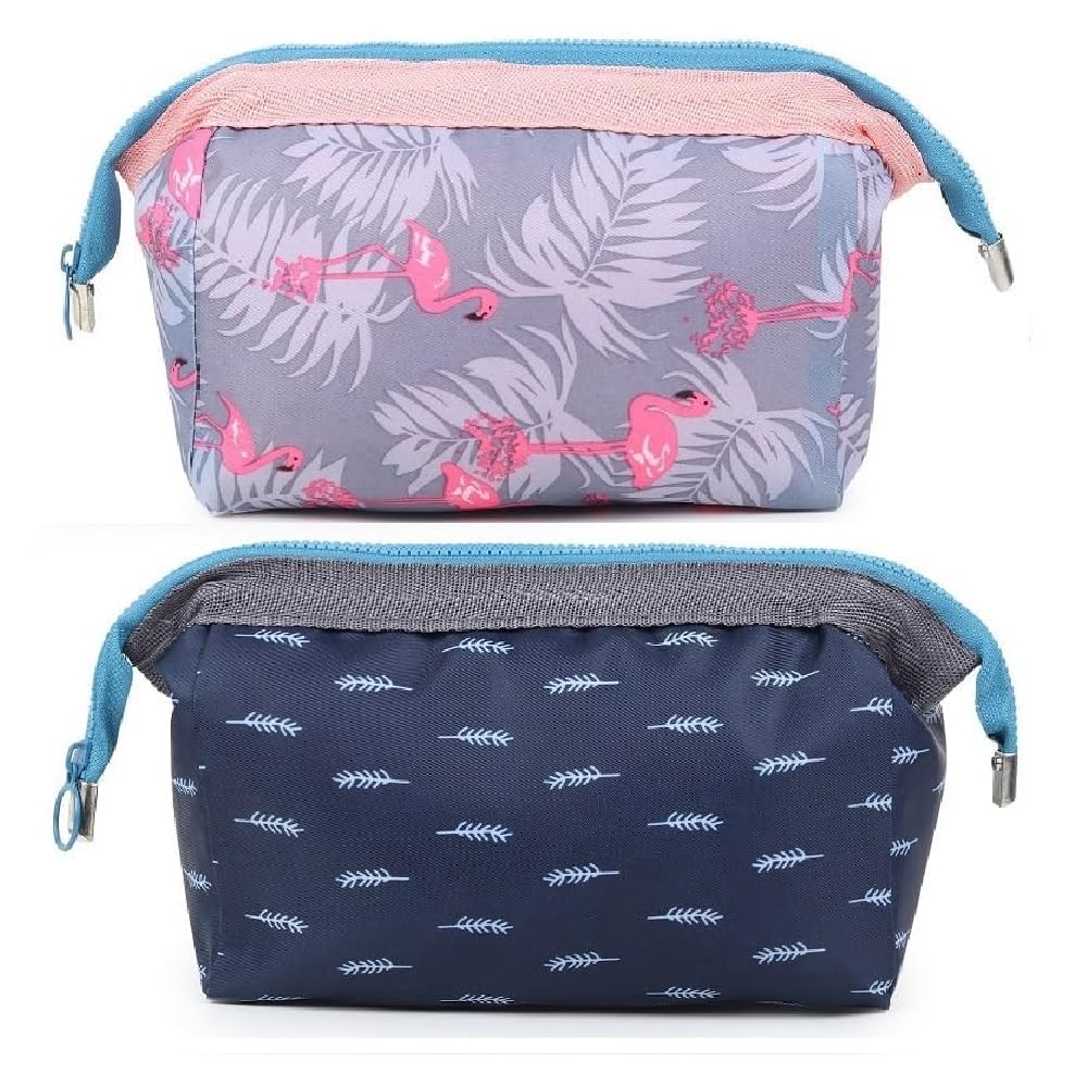 Niwlix Pack of 2, 12 Cms Travel Toiletry Makeup Cosmetic Organizer Pouch Bag Shaving Household Grooming Travel Storage Organizer Bags Pouches Kit