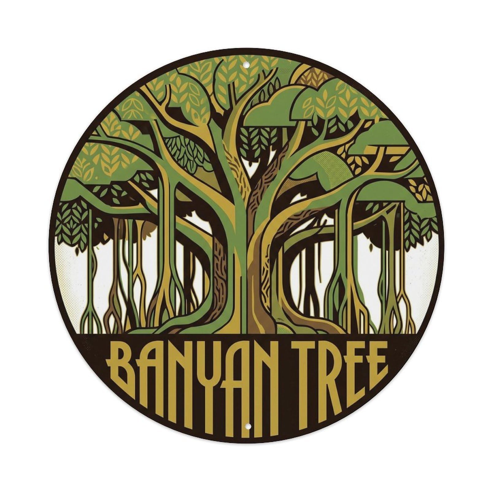 Banyan Tree Hawaii Tropical Botanical Island Metal Tin Sign