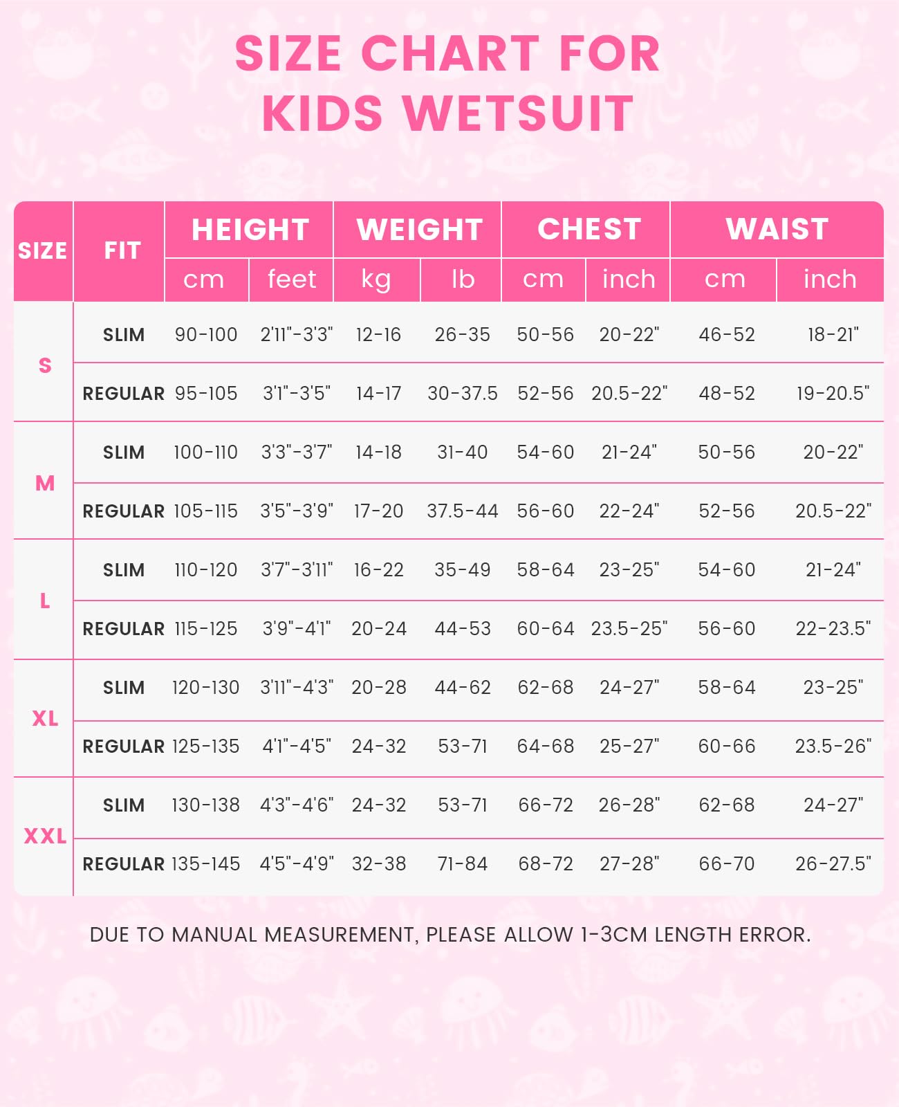 Gogokids Combinaisons Humides pour Filles, Maillot de Bain pour Enfants Une Pièce Combinaisons de Plongée Thermique 2.5mm Néoprène Vêtements Anti-UV